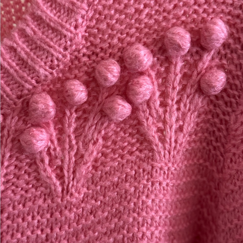 CIDER Mixed Knit Textured Cardigan / Pink / Size Large - Picture 2 of 5